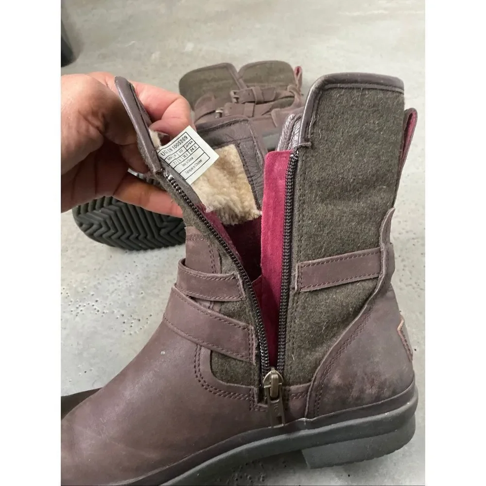 UGG Simmens Waterproof Leather Boots | Brown in 7.5